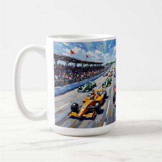 Life in Motion – Indy Car Racing Oil Painting Kaffeetasse