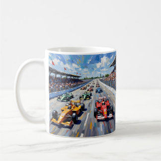 Life in Motion – Indy Car Racing Oil Painting Kaffeetasse