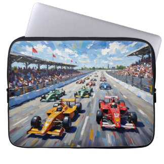 Life in Motion – Indy Car Racing Oil Painting Laptopschutzhülle