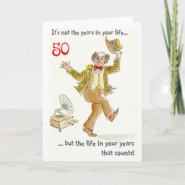 'Life in Your Years' 50th Birthday Card Karte (Vorderseite)