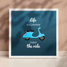 Life Inspiration Zitat Blue Ombre