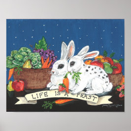 "Life is a Fest" Niedliches Bunny Rabbit Poster