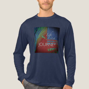 "Life is a Journey" in Burgundy Blue Green Design Tri-Blend Shirt