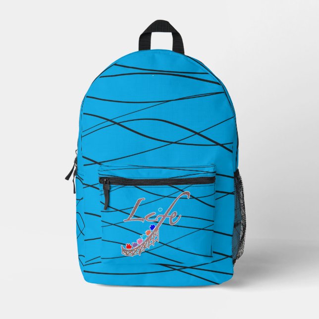 Life is a Roller Coaster Bedruckter Rucksack (Vorderseite)