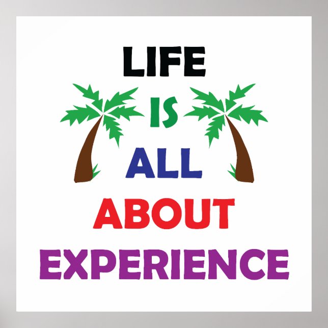Life Is All About Experience Motivational Quote Poster (Vorne)
