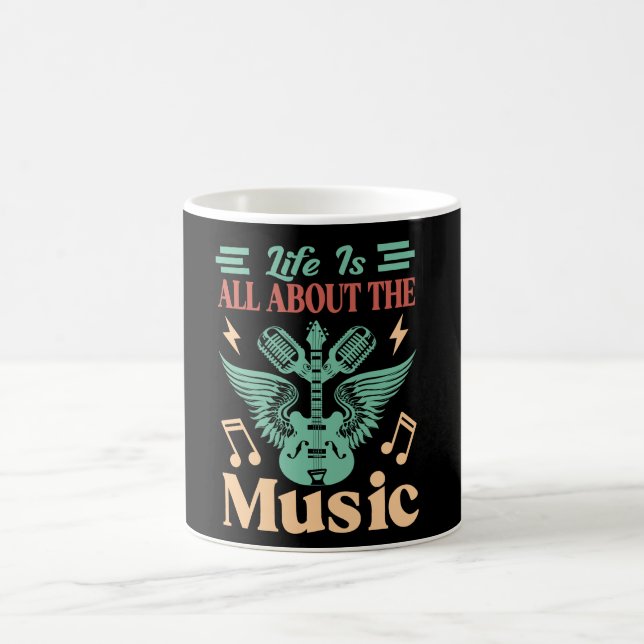 Life Is All About Music Coffee Mug Kaffeetasse (Mittel)