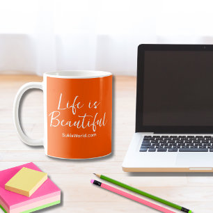 Life is Beautiful Blog Brand Website - Orange Kaffeetasse