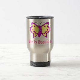 Life Is Beautiful Butterfly Reisebecher