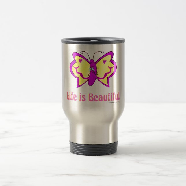 Life Is Beautiful Butterfly Reisebecher (Mittel)