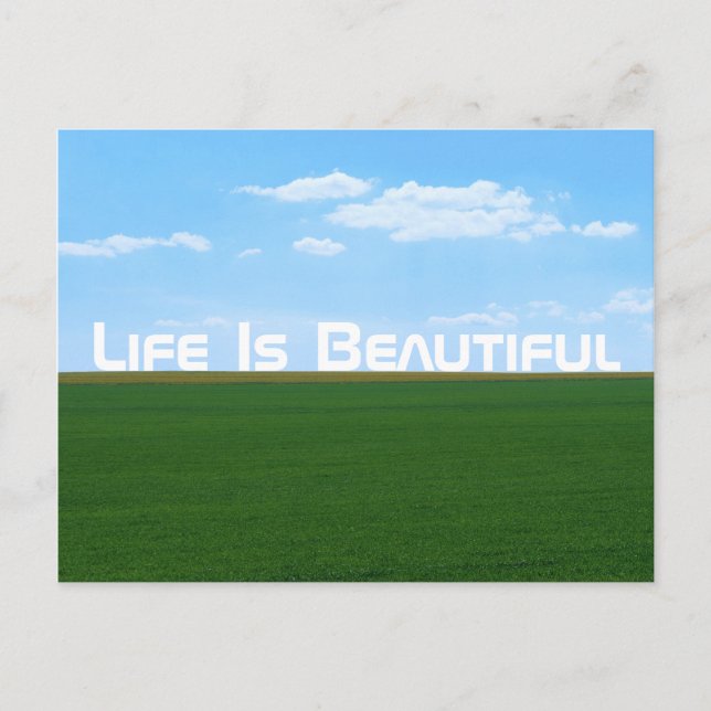 "Life Is Beautiful" Landscape Postkarte (Vorderseite)