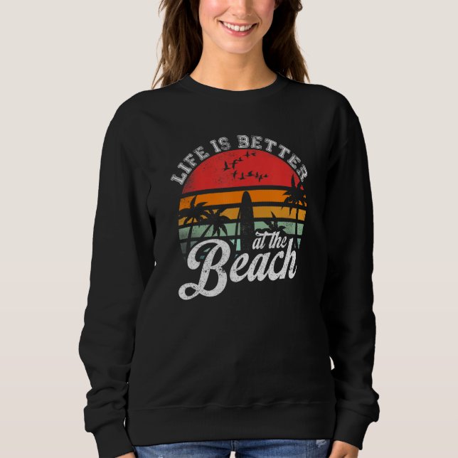 Life Is Better At The Beach Funny Jamaica Rasta Re Sweatshirt (Vorderseite)