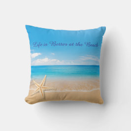 Life is Better at the Beach Throw Pillow, Personal Kissen