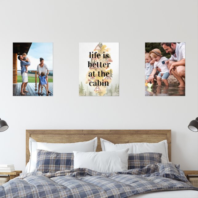 Life is Better at the Cabin | Family Photos Bilderwand Sets (Schlafzimmer)