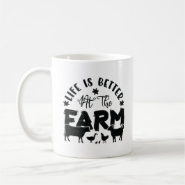 Life is Better At the Farm (Chicken, cow, goat) Kaffeetasse