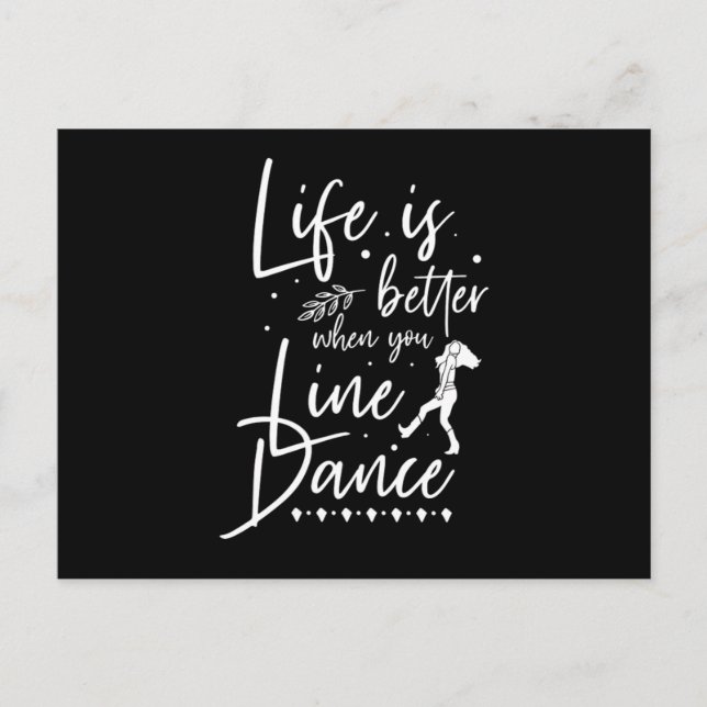 Life is Better Line Tanz Line Tanz Land Gif Postkarte (Vorderseite)
