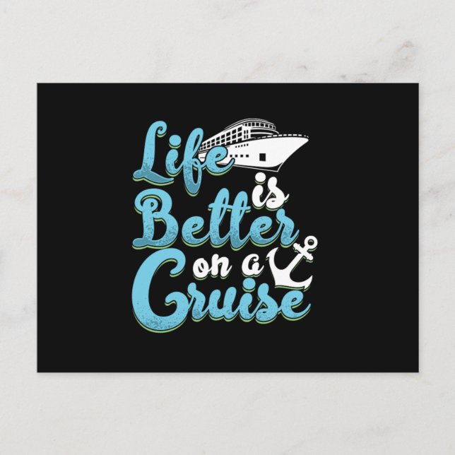 Life Is Better On A Cruise Anchor Cruise Ship Crui Postkarte (Vorderseite)