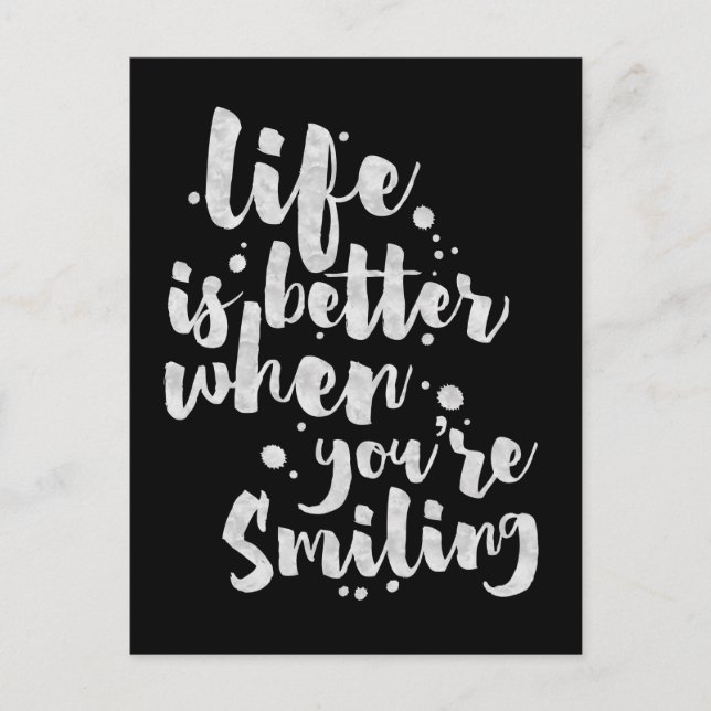 Life Is Better When Smiling - Inspirational Card Postkarte (Vorderseite)
