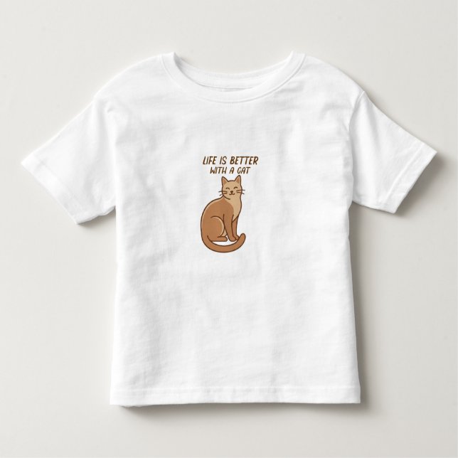 Life Is Better With a Cat – Cute Cat Lover Design Kleinkind T-shirt (Vorderseite)
