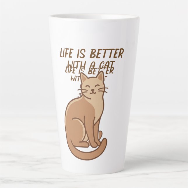 Life Is Better With a Cat – Cute Cat Lover Design Milchtasse (Vorderseite)