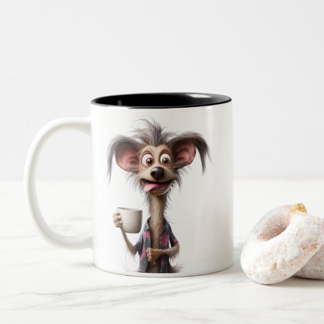LIFE IS BETTER WITH A COFFEE, DOG ZWEIFARBIGE TASSE (Mit Donut)