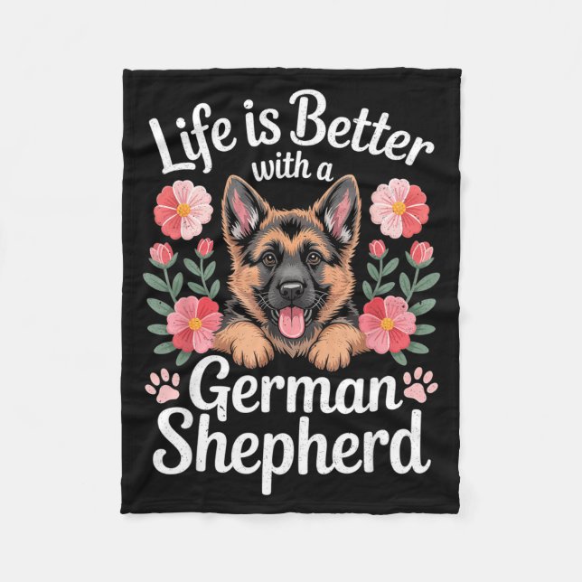 Life Is Better With A German Shepherd Dog Lover  Fleecedecke (Vorderseite)