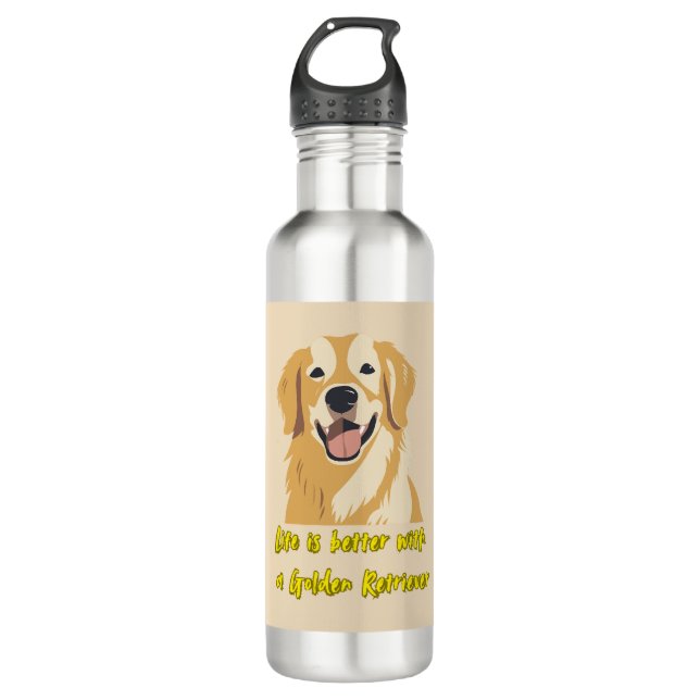 Life Is Better With a Golden Retriever � Dog Lover Edelstahlflasche (Vorderseite)