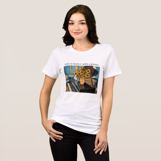 Life is better with a piano - beautiful art! Tri-Blend shirt (Vorderseite voll)