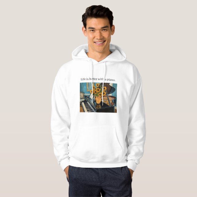 Life is better with a piano - Great Sweatshirt! Hoodie (Vorne ganz)