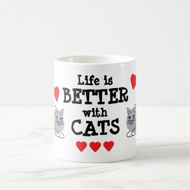Life is Better with Cats Mug | We Are All Mugs Kaffeetasse (Mittel)
