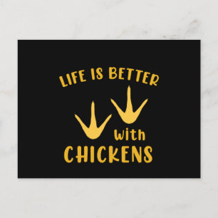 Life Is Better With Chickens Chicken Rooster Gift Postkarte