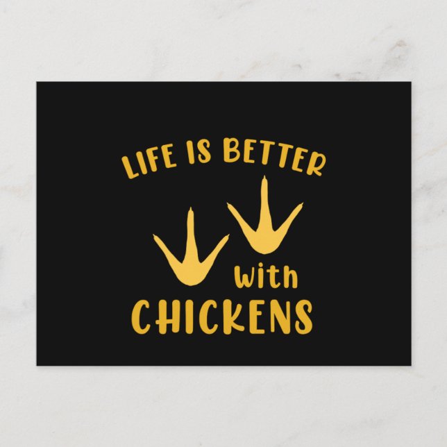 Life Is Better With Chickens Chicken Rooster Gift Postkarte (Vorderseite)