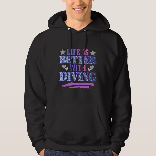 life is better with diving hoodie (Vorderseite)