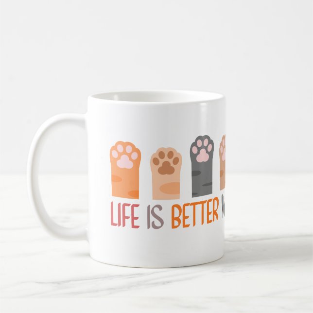 Life is Better with Paws Kaffeetasse (Links)