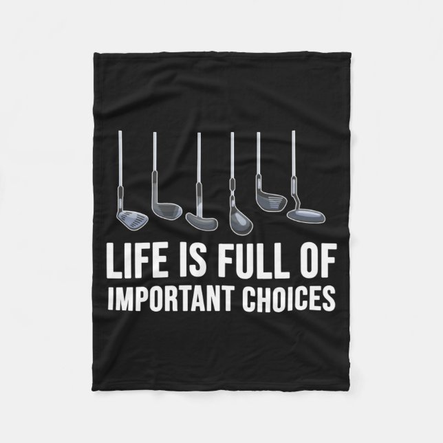 Life Is Full Of Imrtant Choices Golf Christmas  Fleecedecke (Vorderseite)