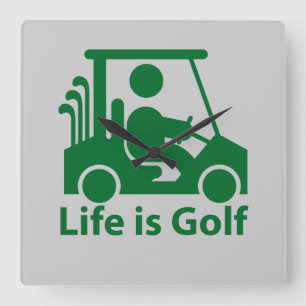 Life is golf wall clock quadratische wanduhr