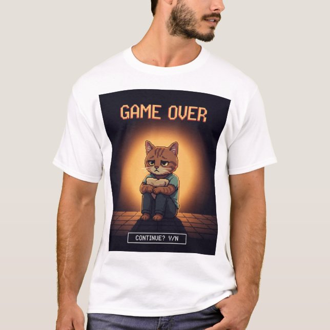 Life Is Hard Mode – Game Over But Still Alive T-Shirt (Vorderseite)