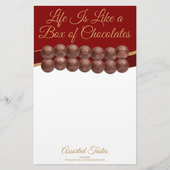 Life Is Like a Box of Chocolates Briefpapier (Vorderseite)