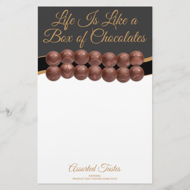Life Is Like a Box of Chocolates Briefpapier (Vorderseite)