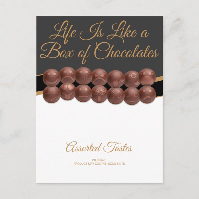 Life Is Like a Box of Chocolates Postkarte (Vorderseite)