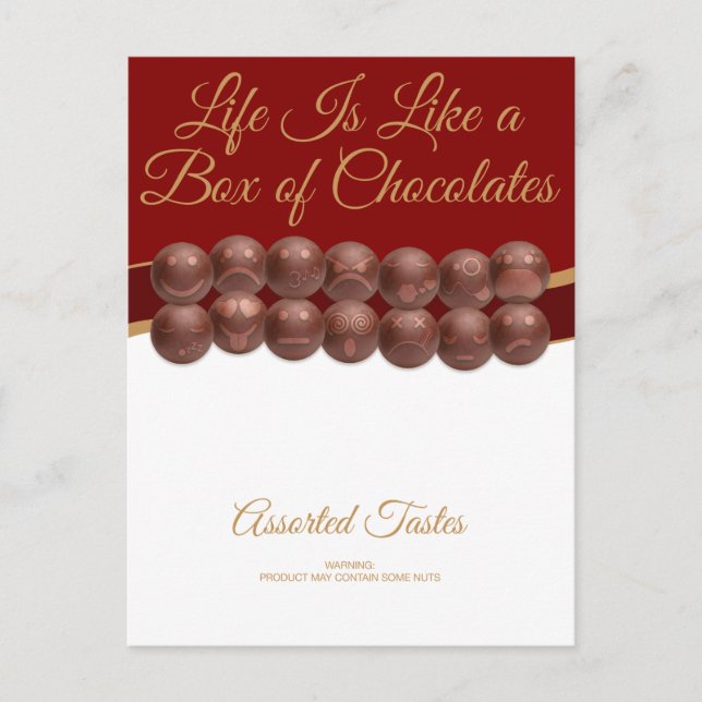 Life Is Like a Box of Chocolates Postkarte (Vorderseite)