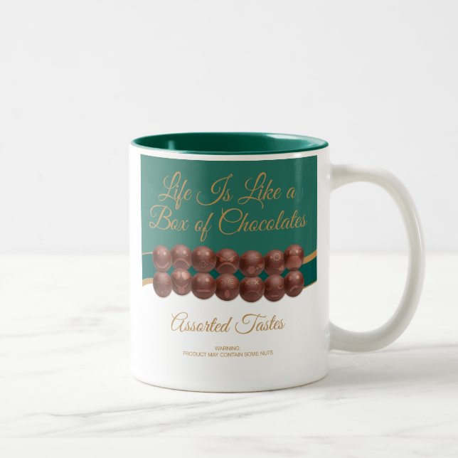 Life Is Like a Box of Chocolates Zweifarbige Tasse (Rechts)