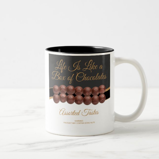 Life Is Like a Box of Chocolates Zweifarbige Tasse (Rechts)