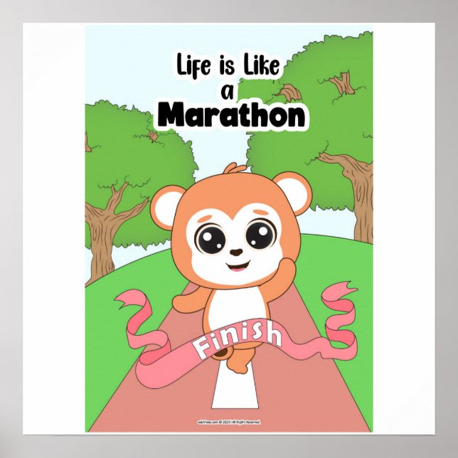 Life is like a marathon Wall art Poster (Vorne)