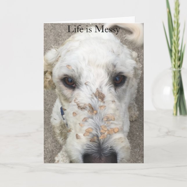 Life is Messy/Cockleburs on doodle card Karte (Vorderseite)