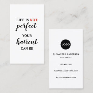 Life Is NOT Perfect Moderne Typografie Friseur Visitenkarte