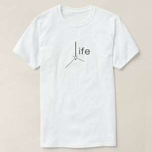 Life Is Time Clock Pointer Typografie T-Shirt
