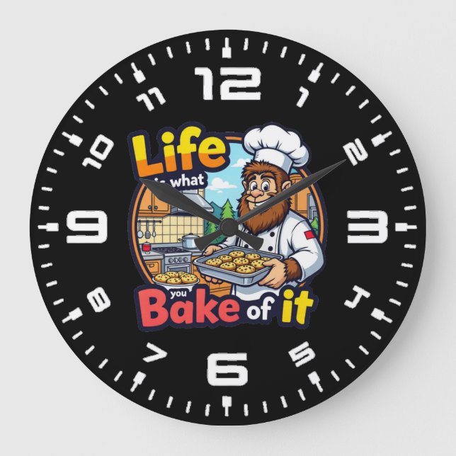 Life is What You Bake Of It Große Wanduhr (Vorderseite)