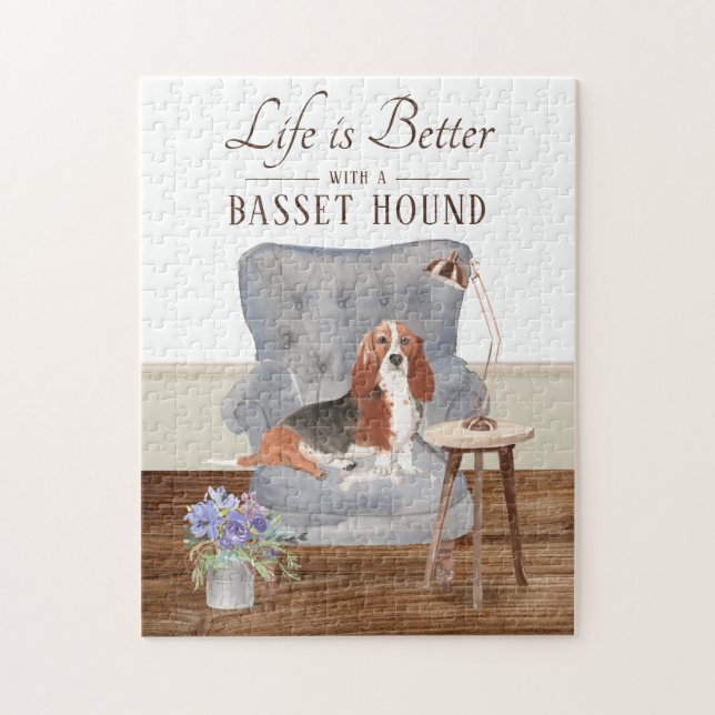 Life is with a basset hound puzzle (Vertikal)