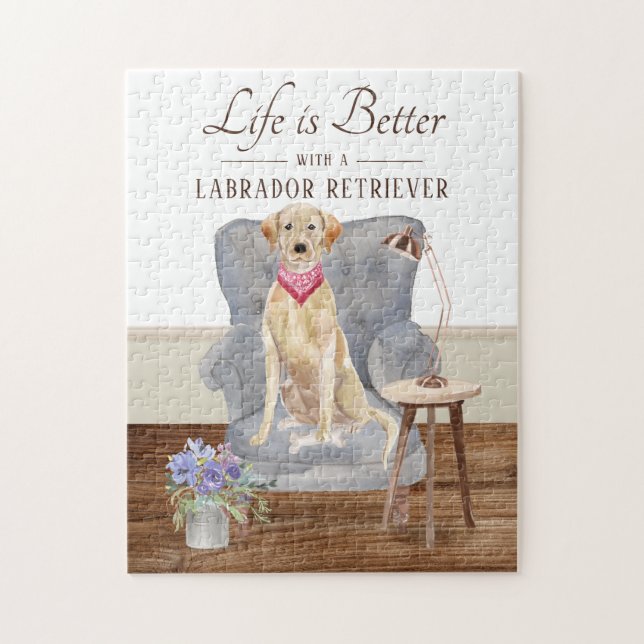 Life is with a Labrador Retriever. Puzzle (Vertikal)
