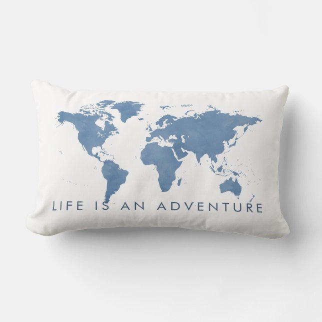 Life ist ein Adventure Blue World Map Baby Kids Lendenkissen (Vorderseite)